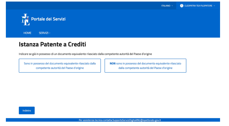documento equivalente alla patente a punti rilasciato dal Paese di origine