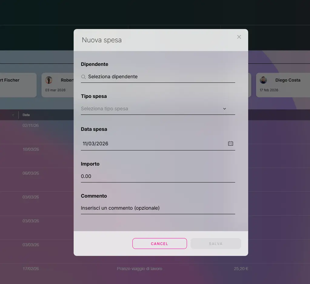 Gestione spese Flamingo HR