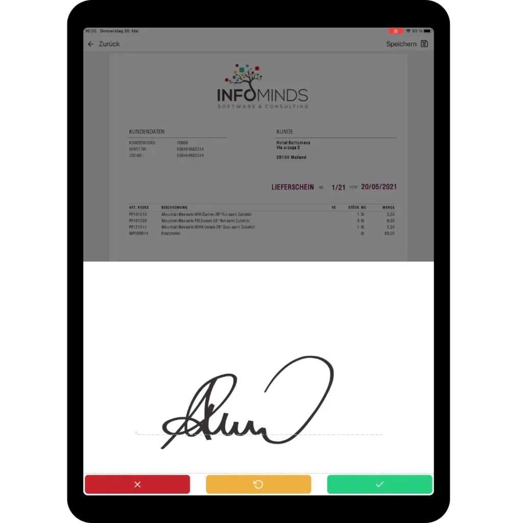 Check&Sign - Erfassung digitaler Unterschriften