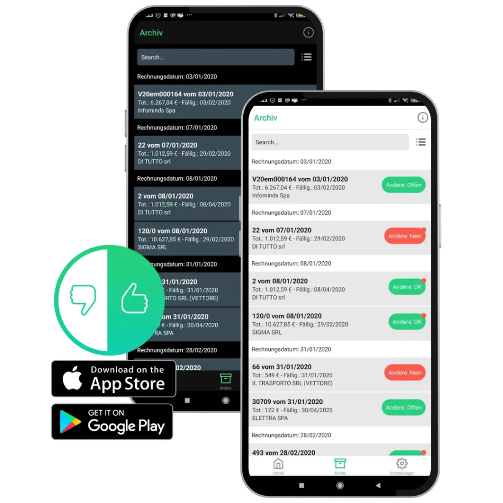 Doc Ok app per approvazione fatture fornitore da smartphone