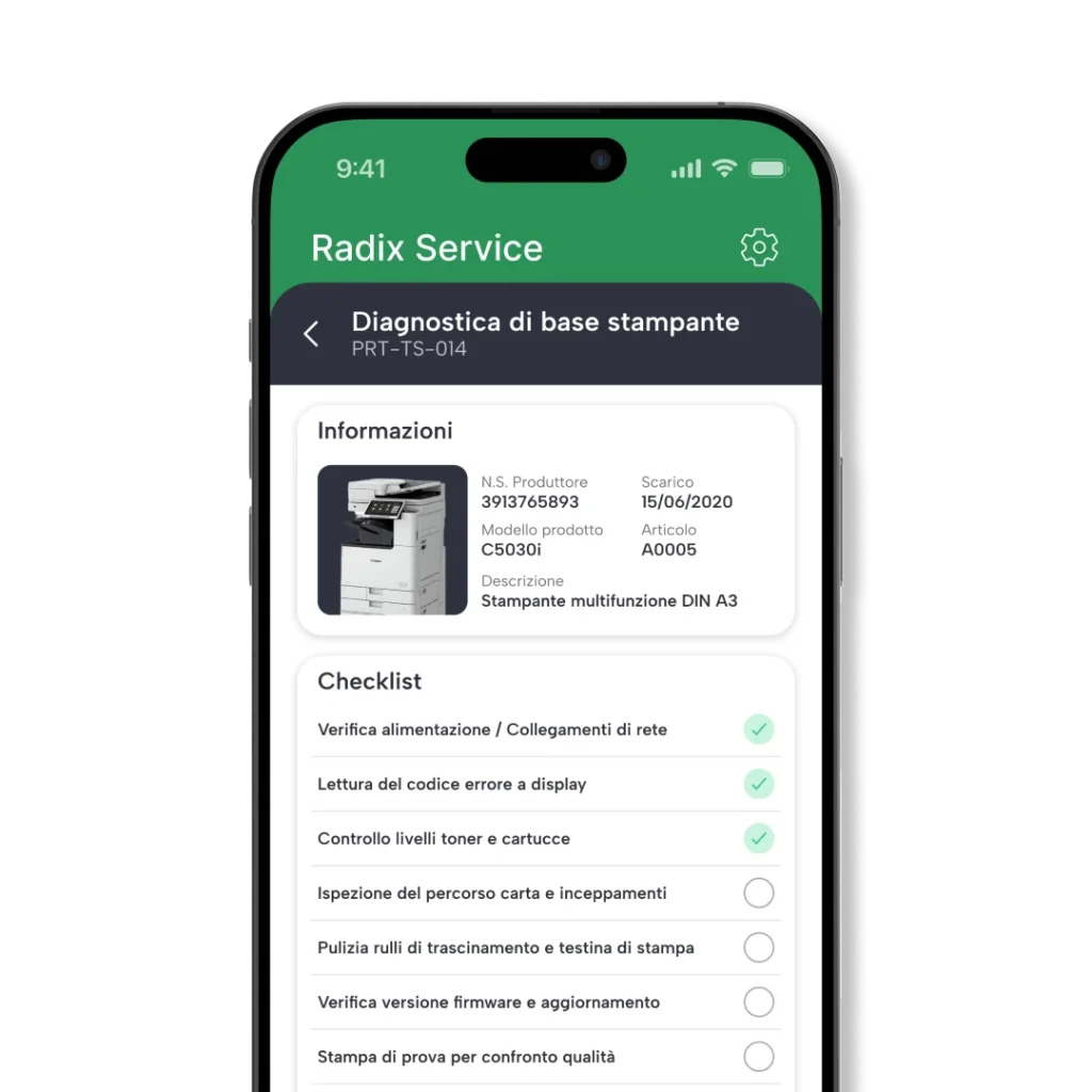 Checklist personalizzate per i processi di assistenza