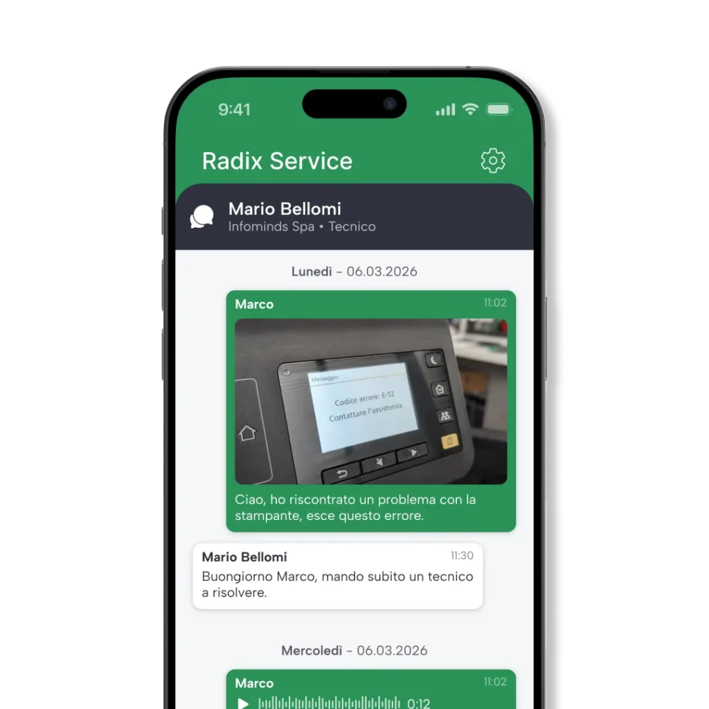 Chat con i clienti integrata