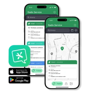 Service management app per assistenza tecnica, ricambi e interventi.