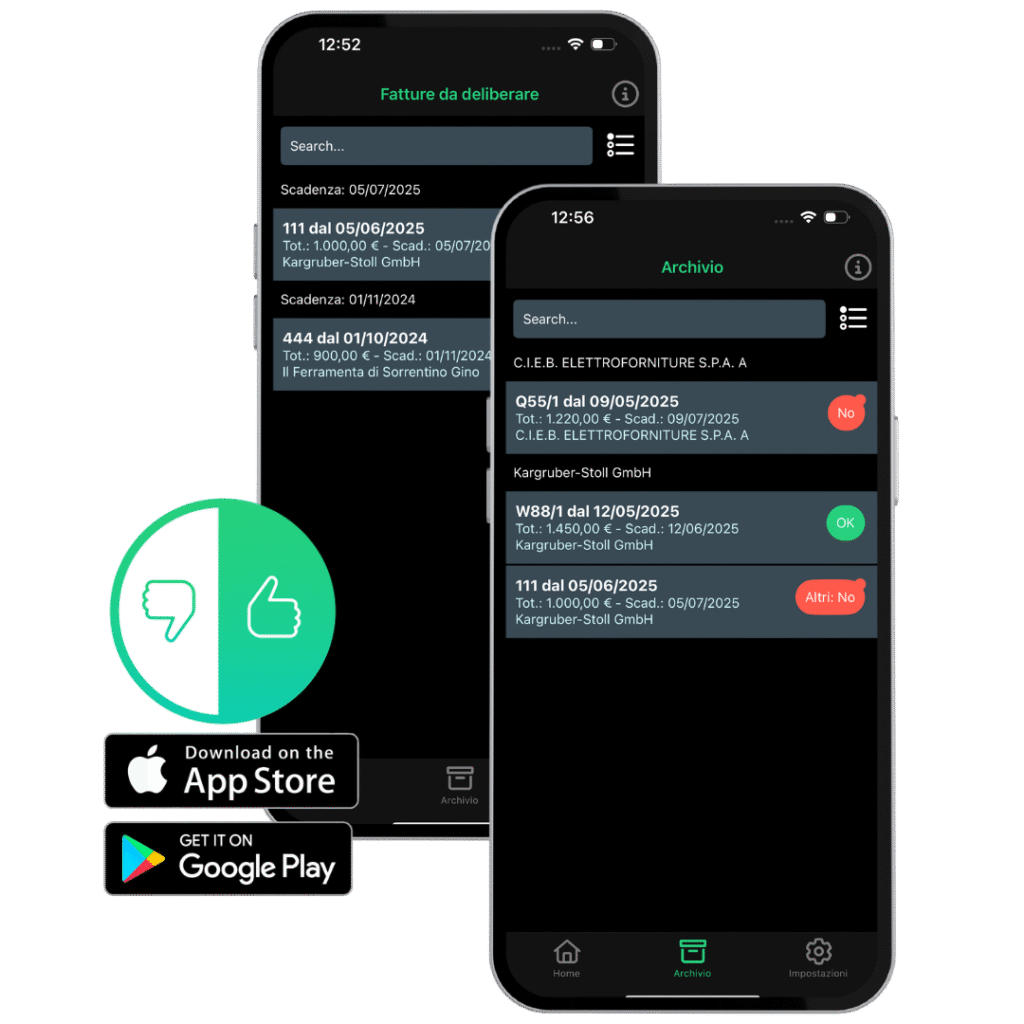 ergo mobile docOk approvazione fatture