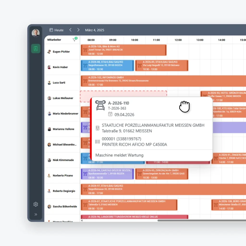 Planning service management