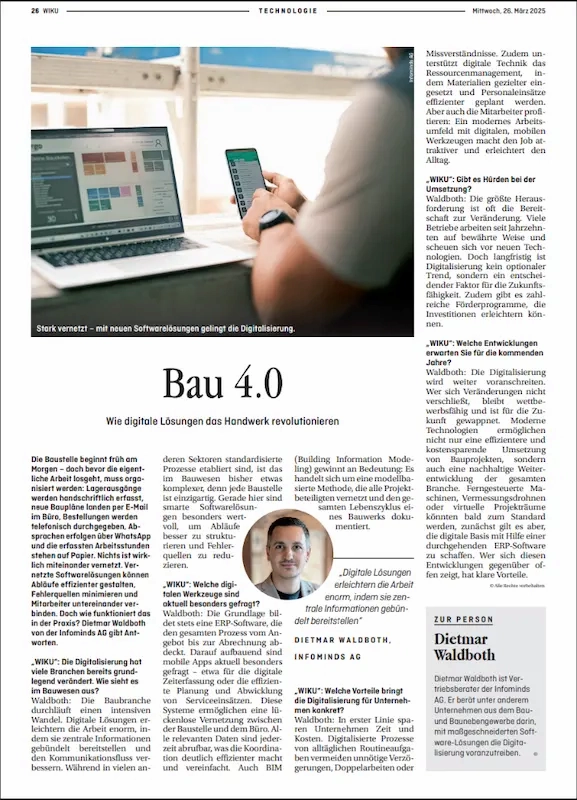 Interview veröffentlicht in WIKU | Technologie – 25. March 2025