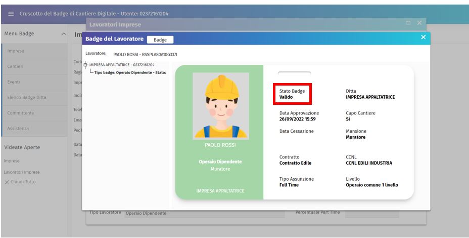 Badge di Cantiere Elettronico